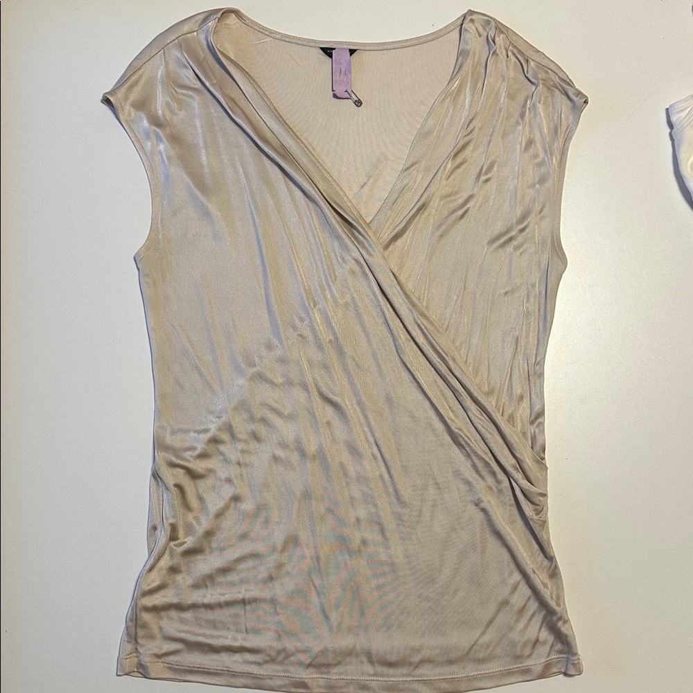 Ann Taylor Champagne Sleeveless Blouse